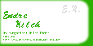 endre milch business card